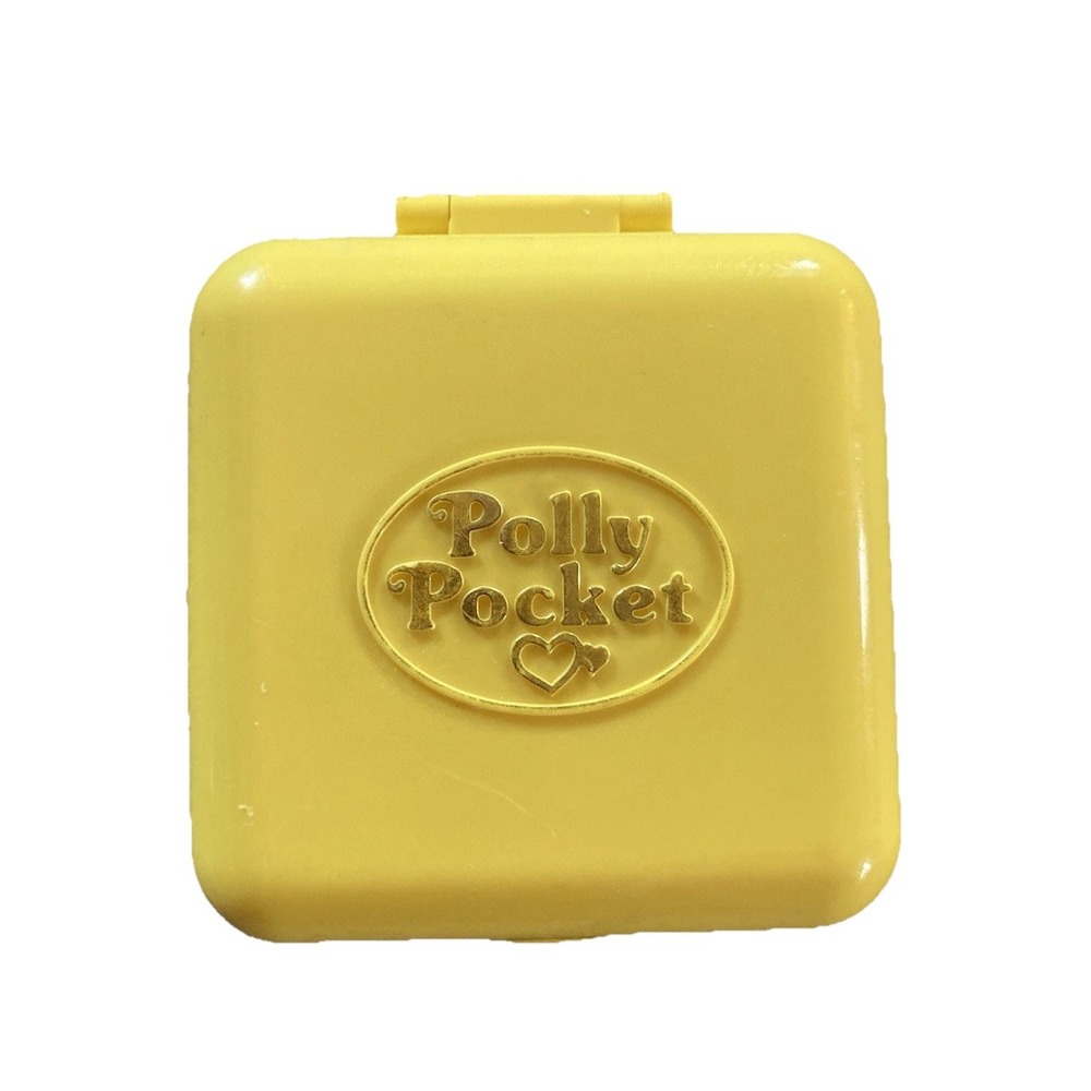 Vintage Polly Pocket 1989 Midge's Play School Compact Yellow Square Bluebird Toy